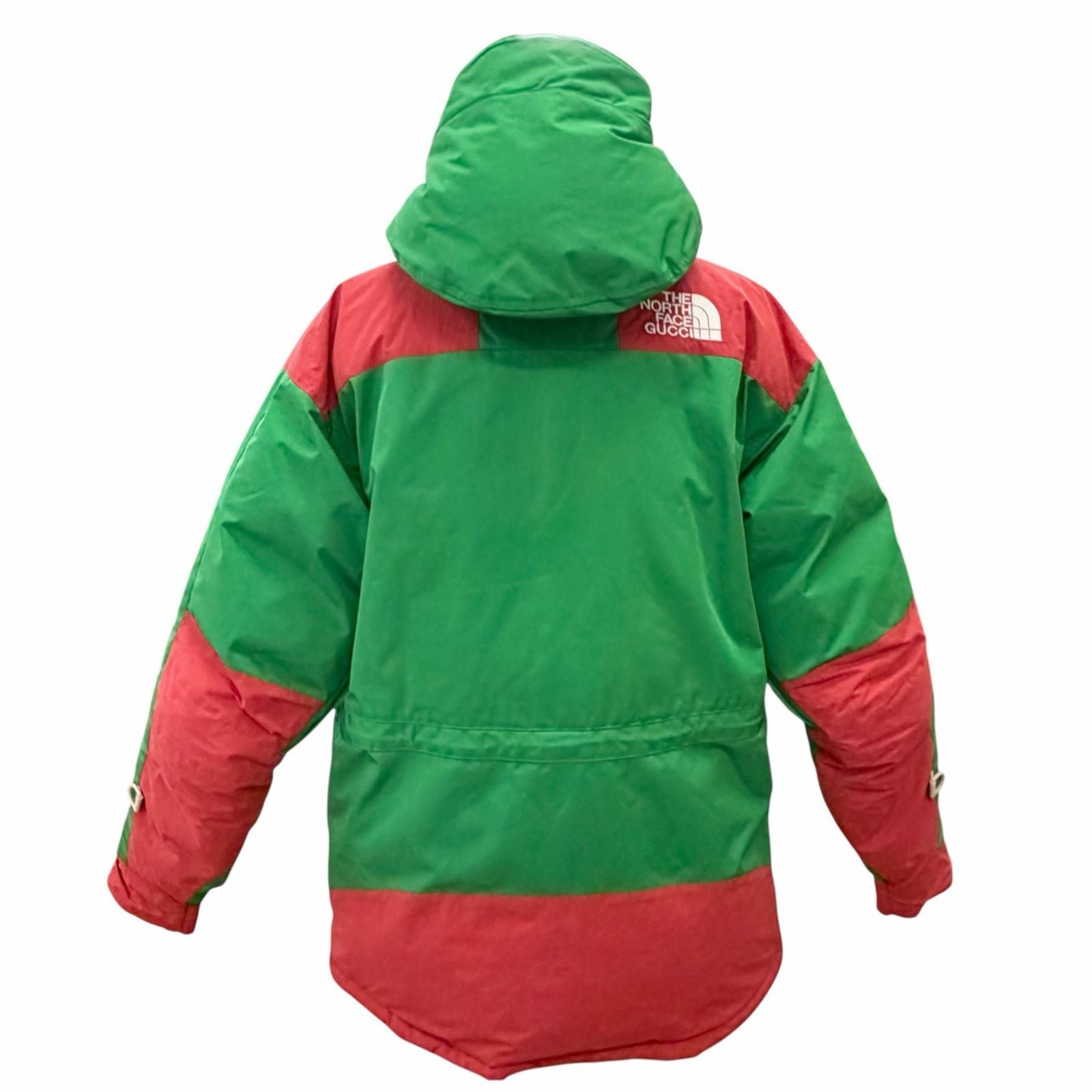 Gucci the North Face Mountain Guide Down Jacket Logo Embroidery with Hood Green — view 3