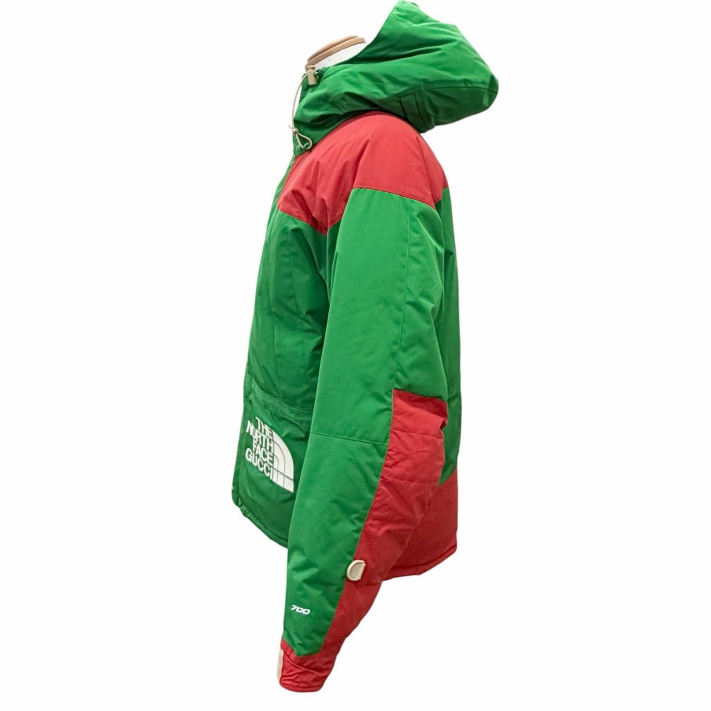 Gucci the North Face Mountain Guide Down Jacket Logo Embroidery with Hood Green — view 2