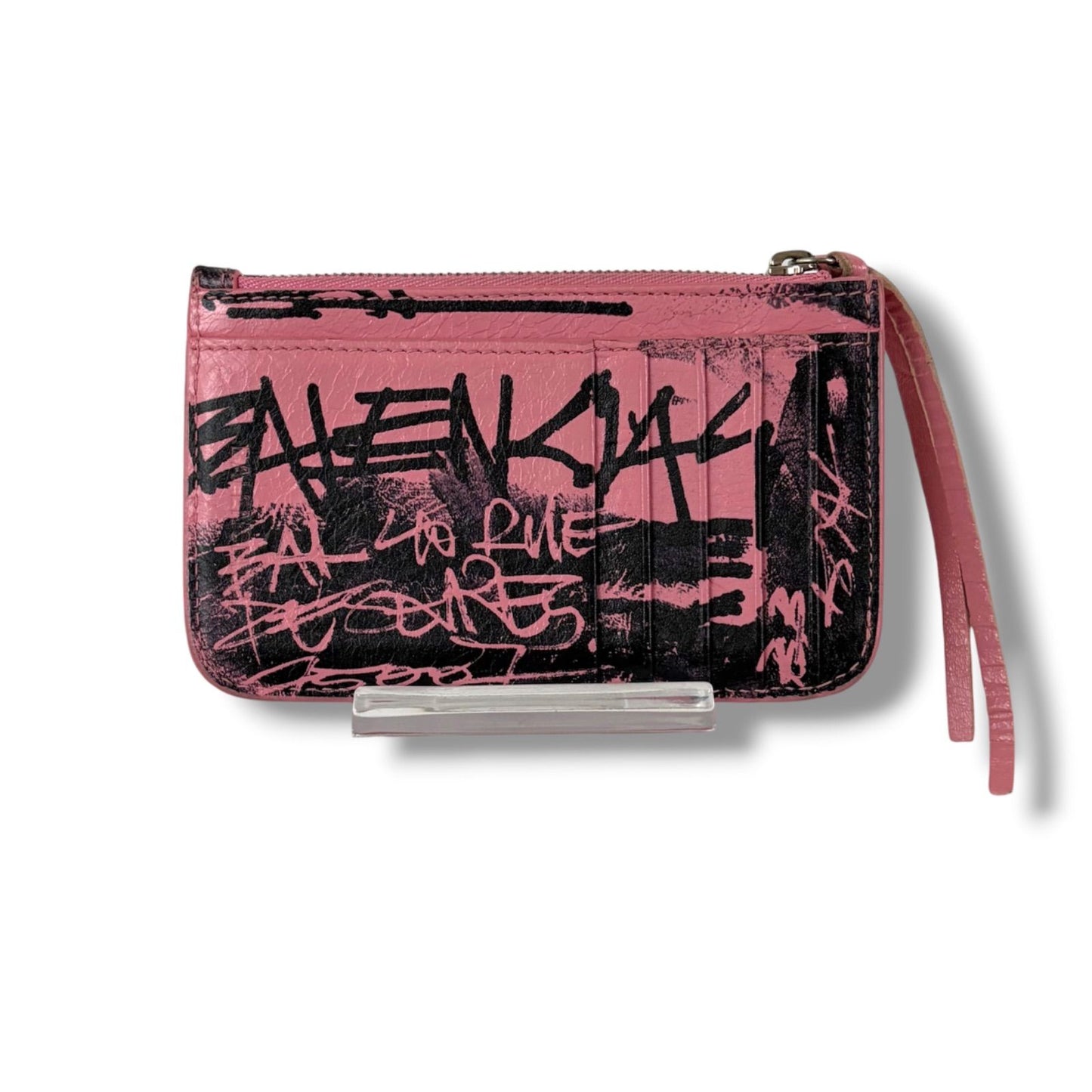 Balenciaga Cagole Graffiti Fragment Case Mini Wallet Card Coin Pink City — view 4