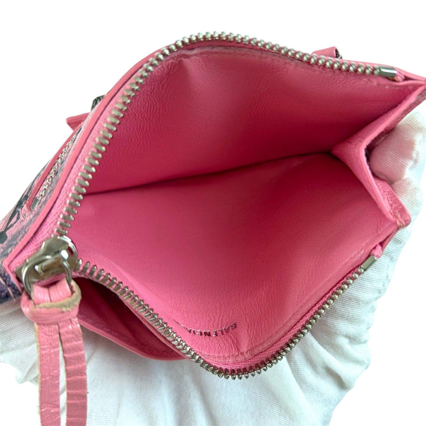 Balenciaga Cagole Graffiti Fragment Case Mini Wallet Card Coin Pink City — view 8