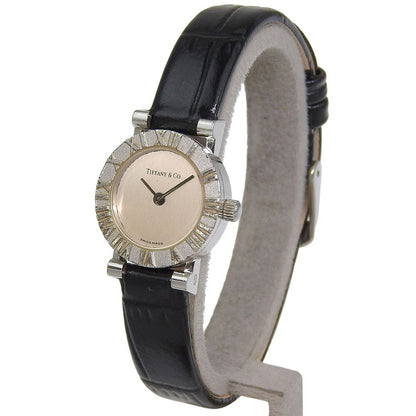 Tiffany & Co Atlas Stainless Steel Leather Quartz Analog Display Silver Dial — view 2