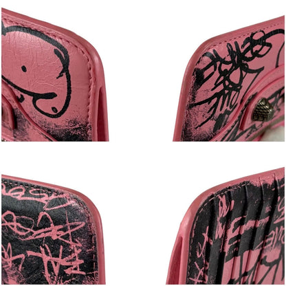 Balenciaga Cagole Graffiti Fragment Case Mini Wallet Card Coin Pink City — view 7