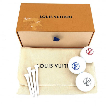 Louis Vuitton Monogram Macassar Set Togo Golf Equipment Ball Set Black Brown — view 8