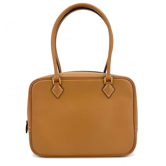 Hermes Plume 20 Small Mini Bag Simple Leather Brown Gold