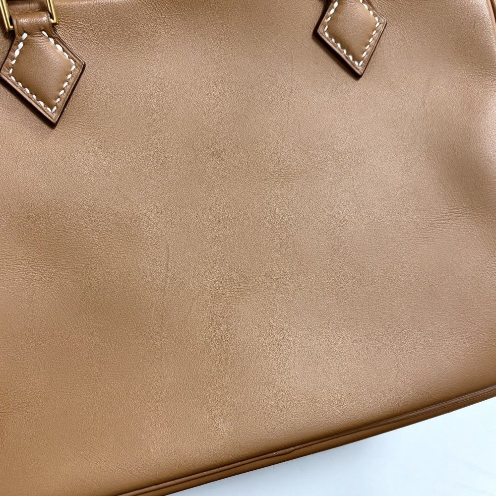 Hermes Plume 20 Small Mini Bag Simple Leather Brown Gold — view 6