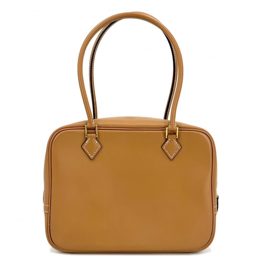 Hermes Plume 20 Small Mini Bag Simple Leather Brown Gold — view 2