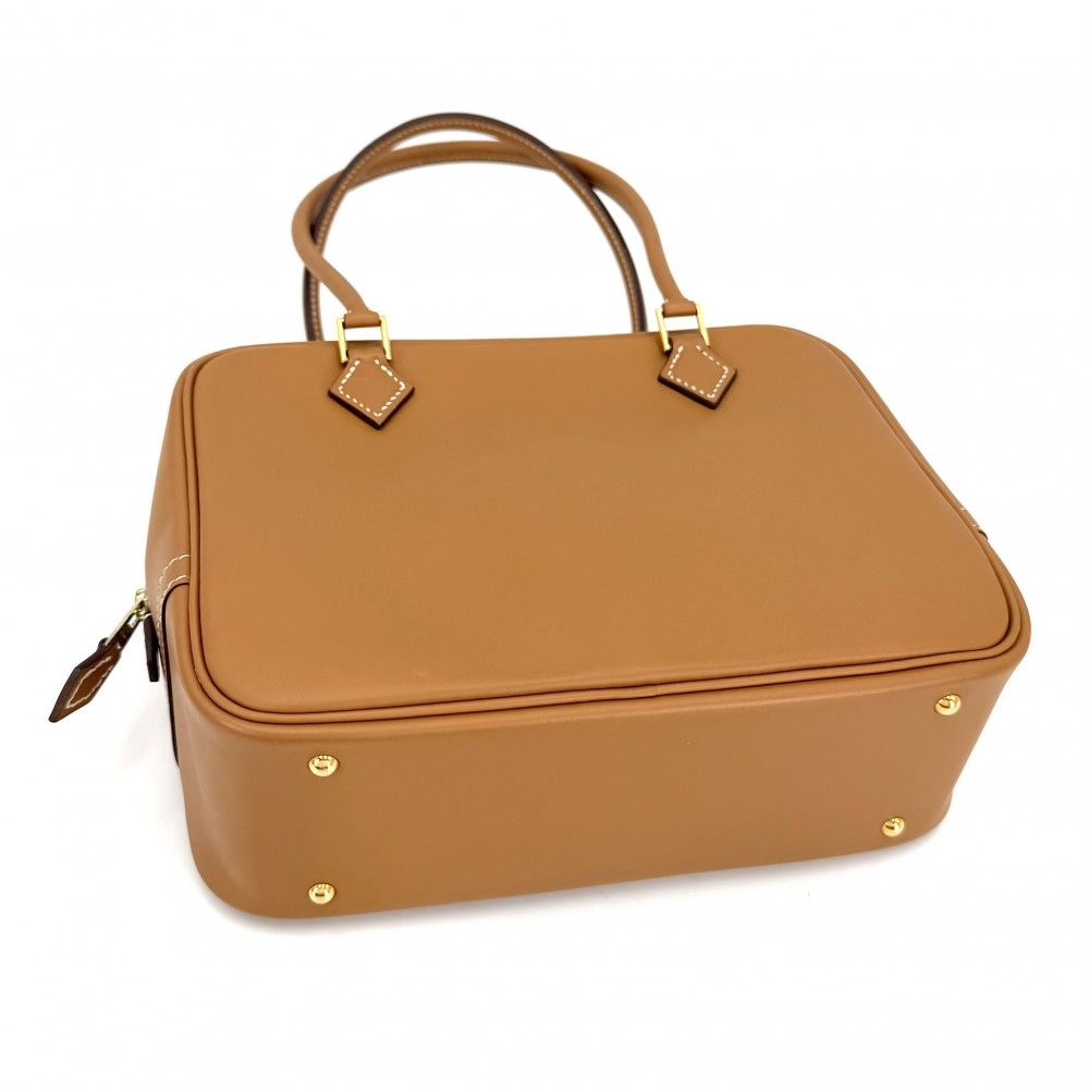 Hermes Plume 20 Small Mini Bag Simple Leather Brown Gold — view 3