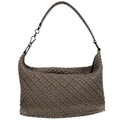 Bottega Veneta One Shoulder Bag Leather Brown Matte Black