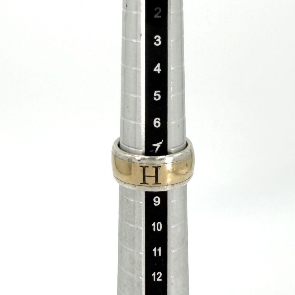 Hermes Ring Logo 18K Yellow Gold 48 Combination Gold 925 Sterling Silver — view 4