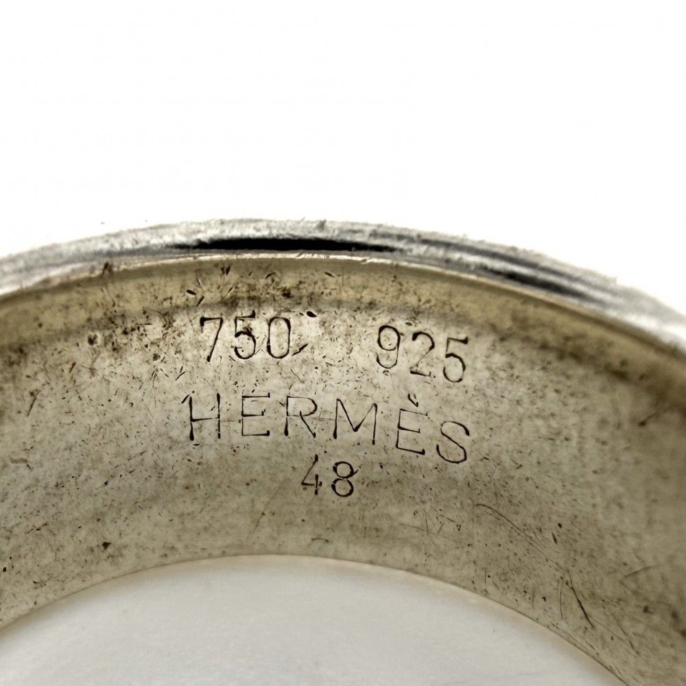 Hermes Ring Logo 18K Yellow Gold 48 Combination Gold 925 Sterling Silver — view 3