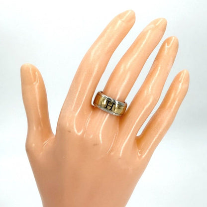 Hermes Ring Logo 18K Yellow Gold 48 Combination Gold 925 Sterling Silver — view 2