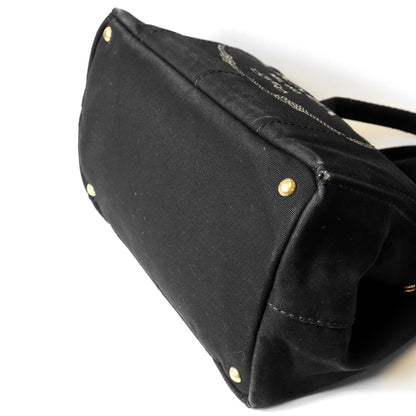 Prada Canapa M Tote Bag Canvas Black — view 8