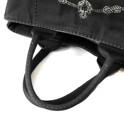 Prada Canapa M Tote Bag Canvas Black — view 6