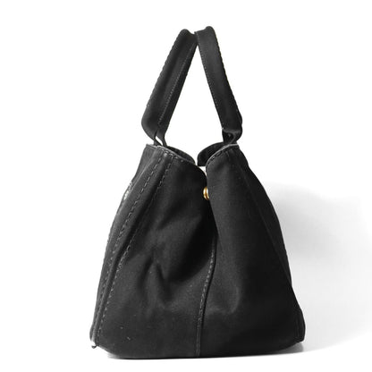 Prada Canapa M Tote Bag Canvas Black — view 3