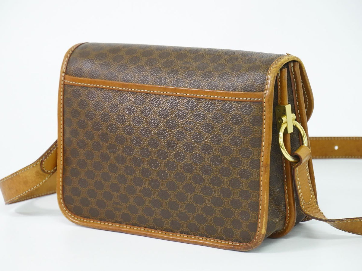Celine Macadam Shoulder Bag Pochette Brown — view 2