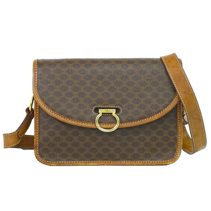 Celine Macadam Shoulder Bag Pochette Brown