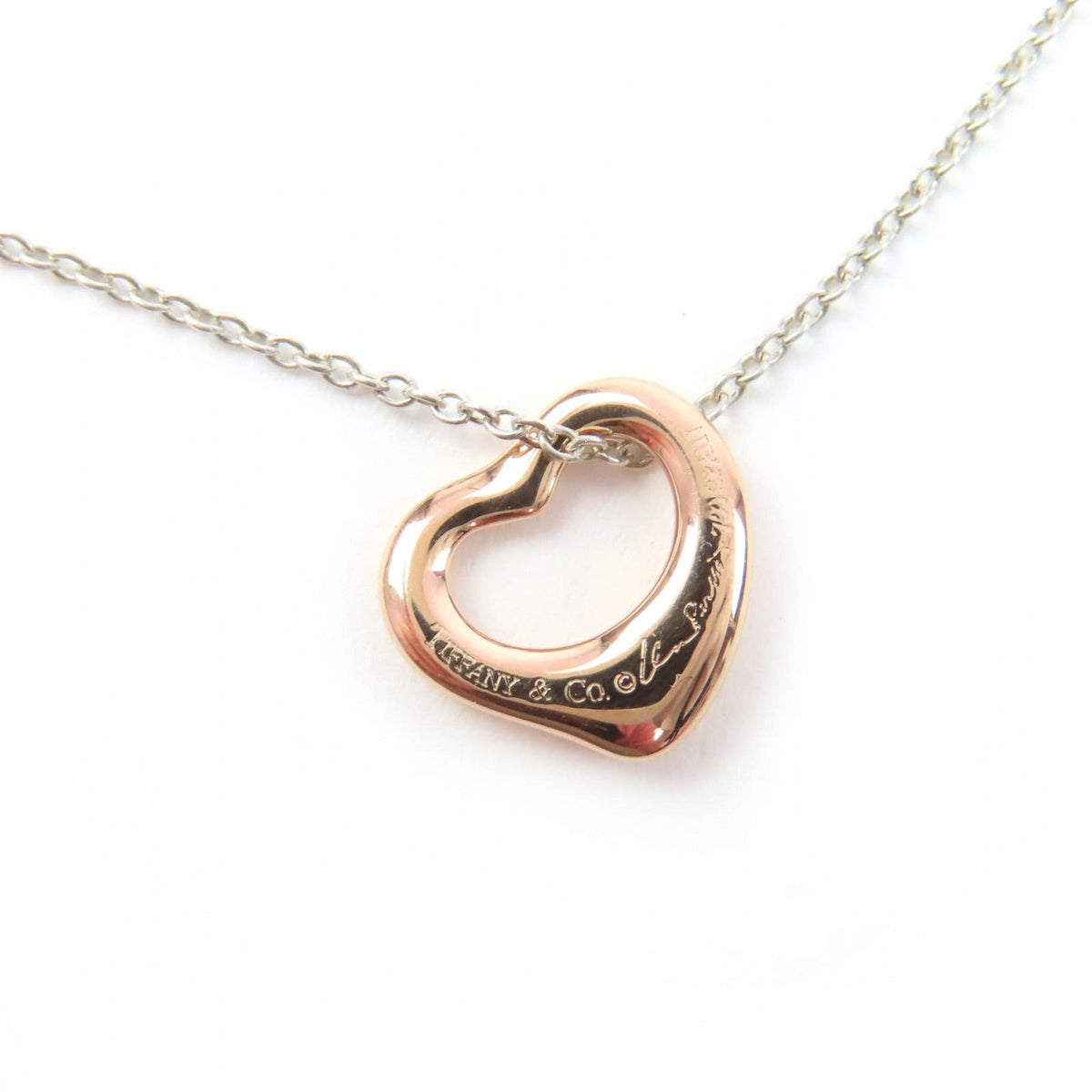 Tiffany & Co Elsa Peretti Open Heart Pendant 925 Rose Gold — view 7