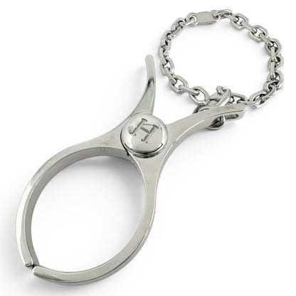 Hermes Filou Logo Glove Holder Strap Silver Gloves