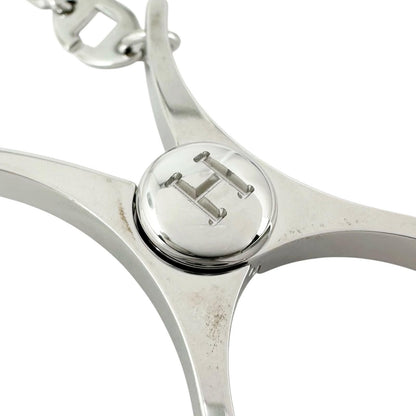 Hermes Filou Logo Glove Holder Strap Silver Gloves — view 6