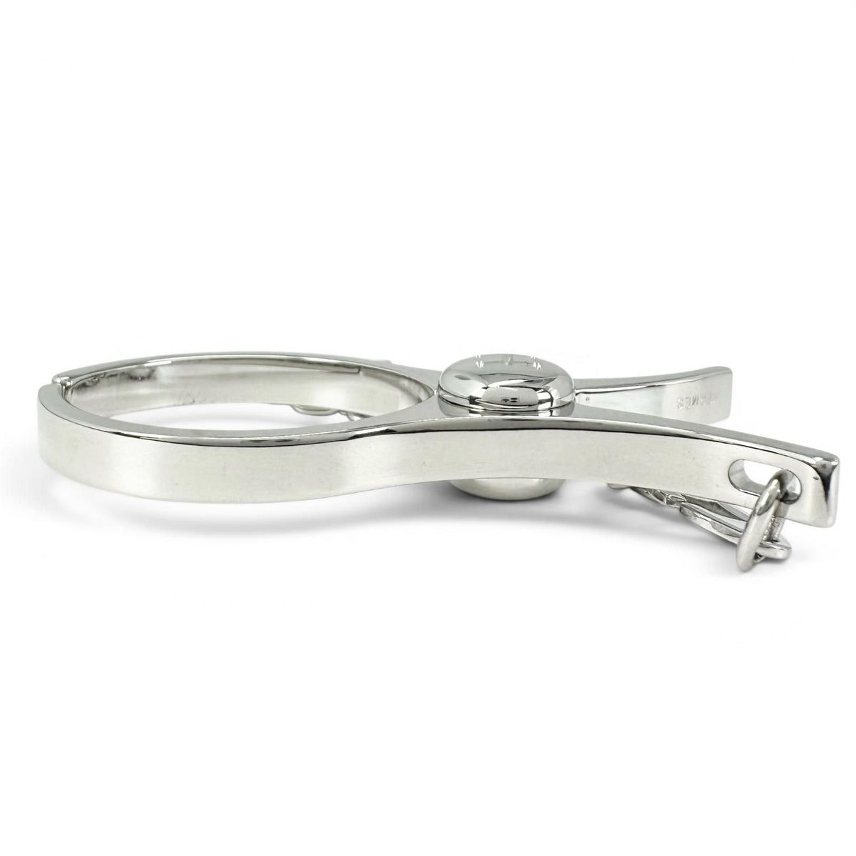 Hermes Filou Logo Glove Holder Strap Silver Gloves — view 4