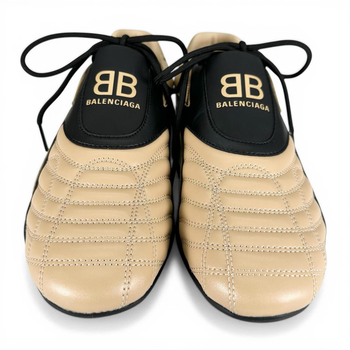 Balenciaga Zen Sneakers Leather Low-Cut Sneakers Beige Black — view 2