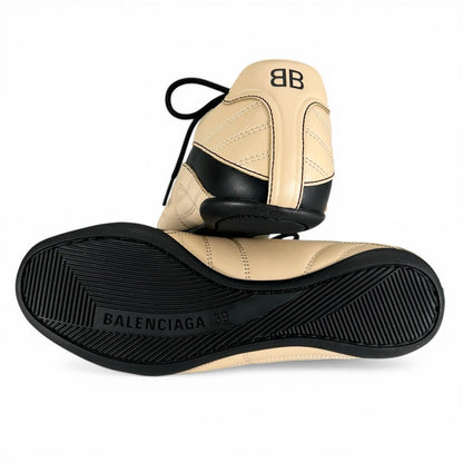 Balenciaga Zen Sneakers Leather Low-Cut Sneakers Beige Black — view 7