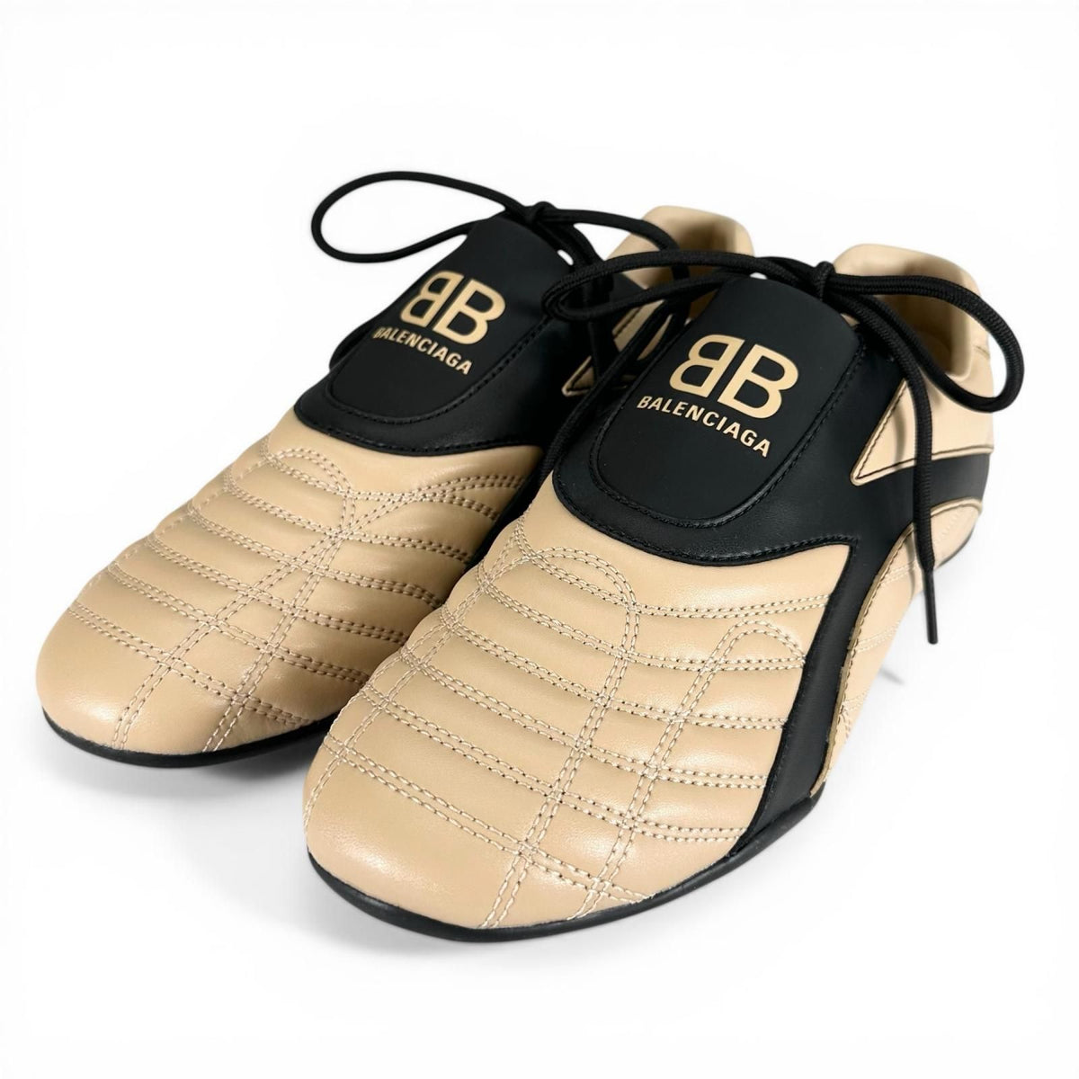 Balenciaga Zen Sneakers Leather Low-Cut Sneakers Beige Black