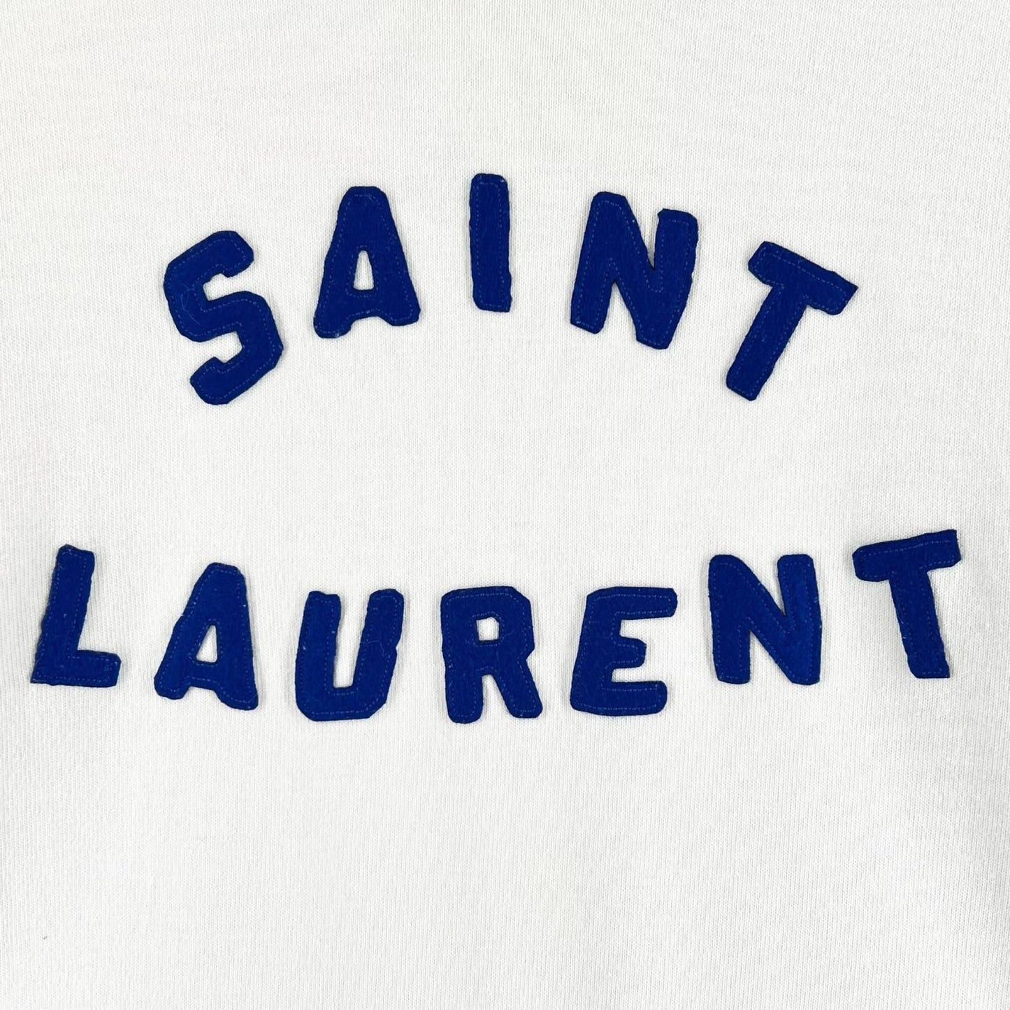 Saint Laurent Paris Cotton Short Sleeve T-Shirt White Blue XS — view 6