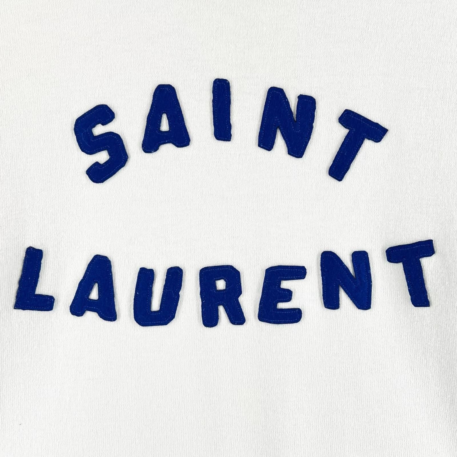 Saint Laurent Paris Cotton Short Sleeve T-Shirt White Blue XS — view 6