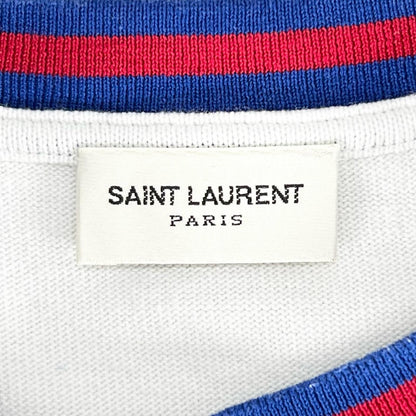 Saint Laurent Paris Cotton Short Sleeve T-Shirt White Blue XS — view 7