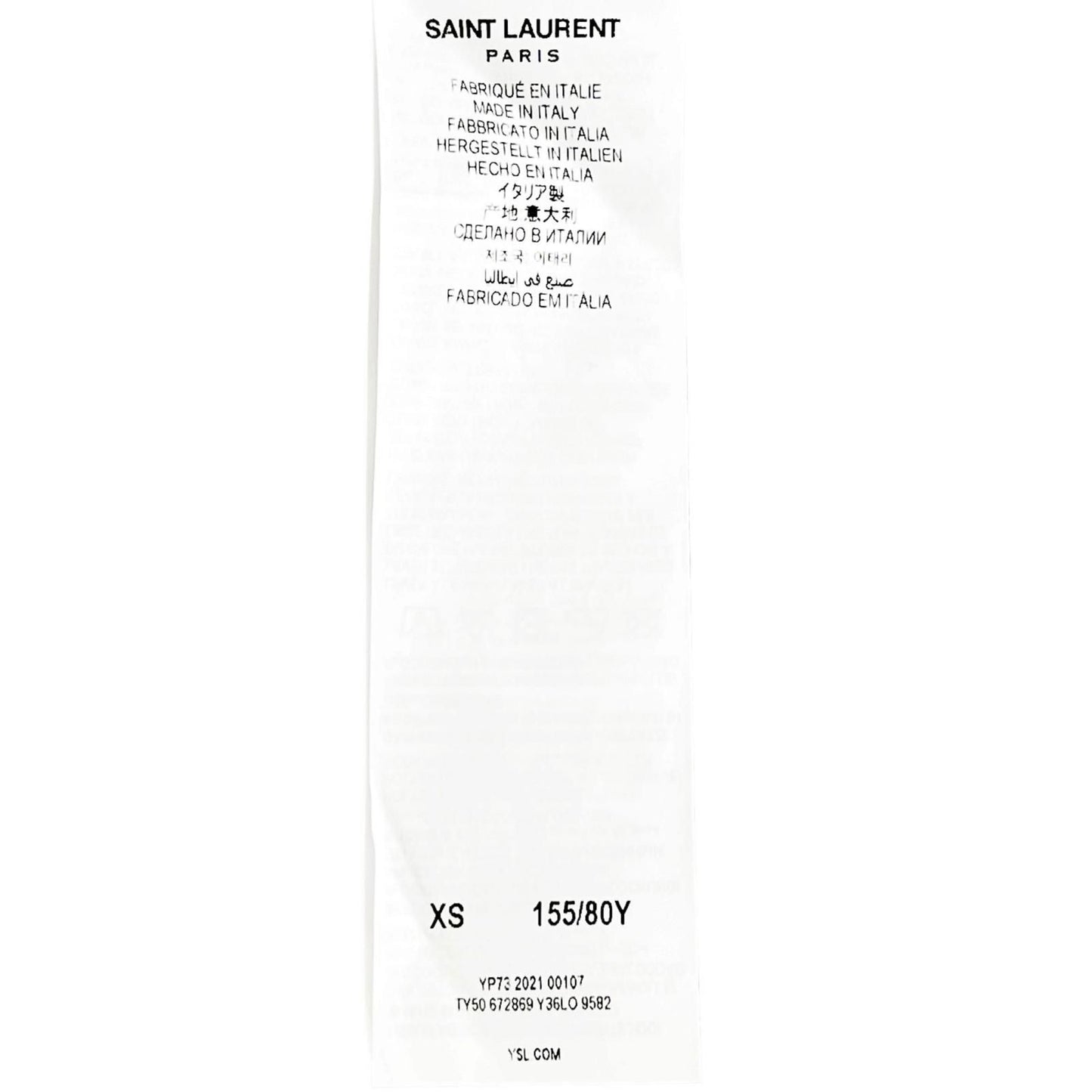 Saint Laurent Paris Cotton Short Sleeve T-Shirt White Blue XS — view 8