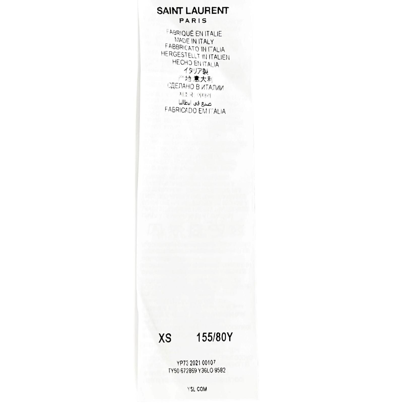 Saint Laurent Paris Cotton Short Sleeve T-Shirt White Blue XS — view 8