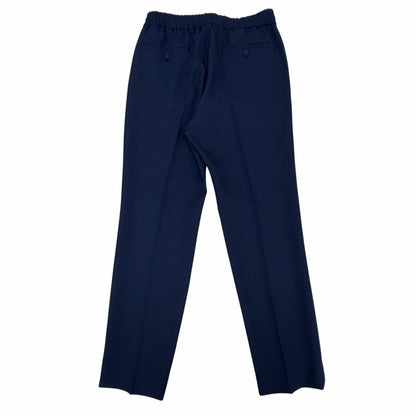 Gucci Leather Interlocking G Logo Patch Jersey Easy Pants Navy 48 — view 2