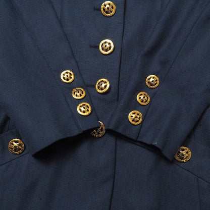 Celine Vintage Skirt Suit 42 Collarless Jacket Tight — view 6