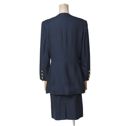 Celine Vintage Skirt Suit 42 Collarless Jacket Tight — view 2