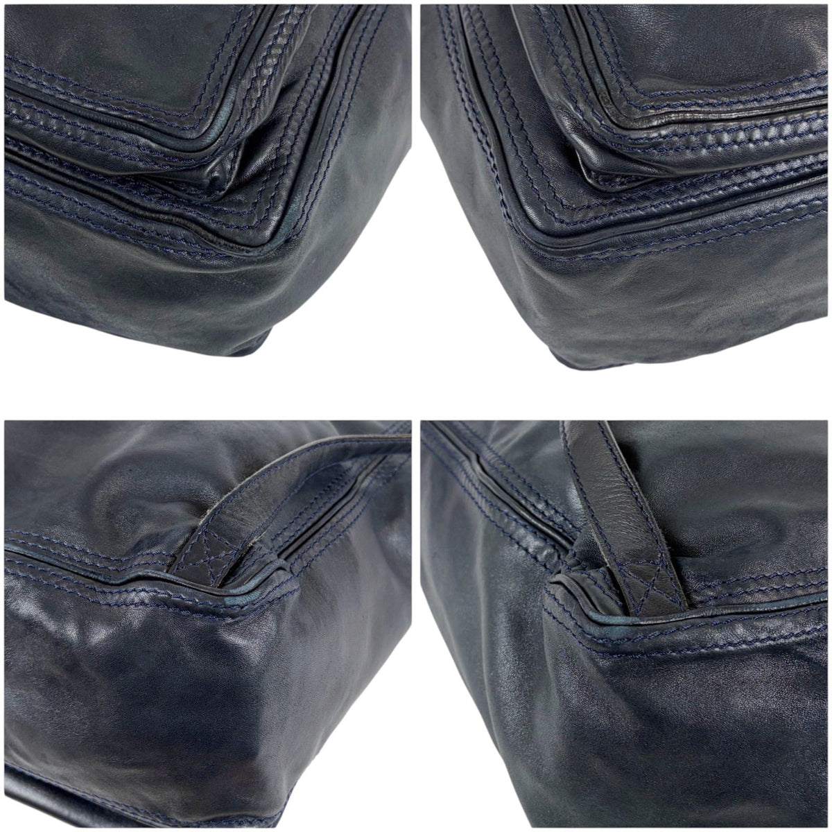 Bottega Veneta Drawstring Backpack Intrecciato Leather Navy — view 6