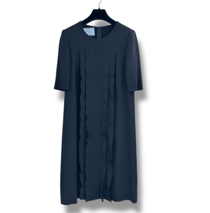Prada Dress Ruffle 40 Black — view 2