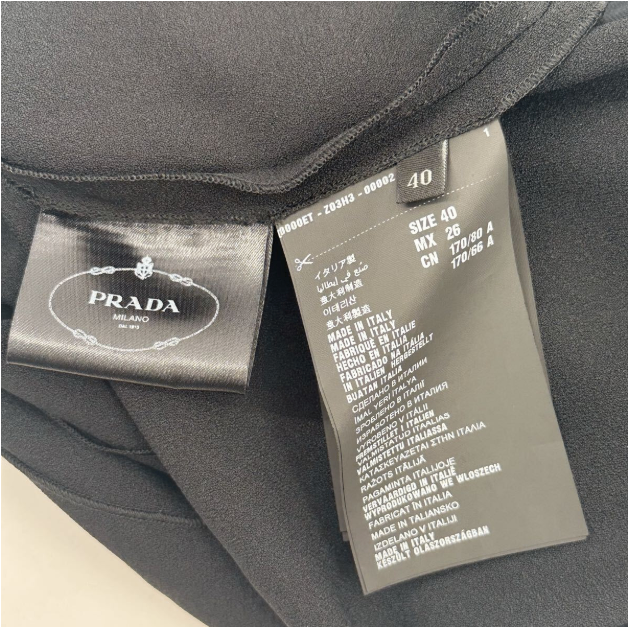 Prada Dress Ruffle 40 Black — view 5