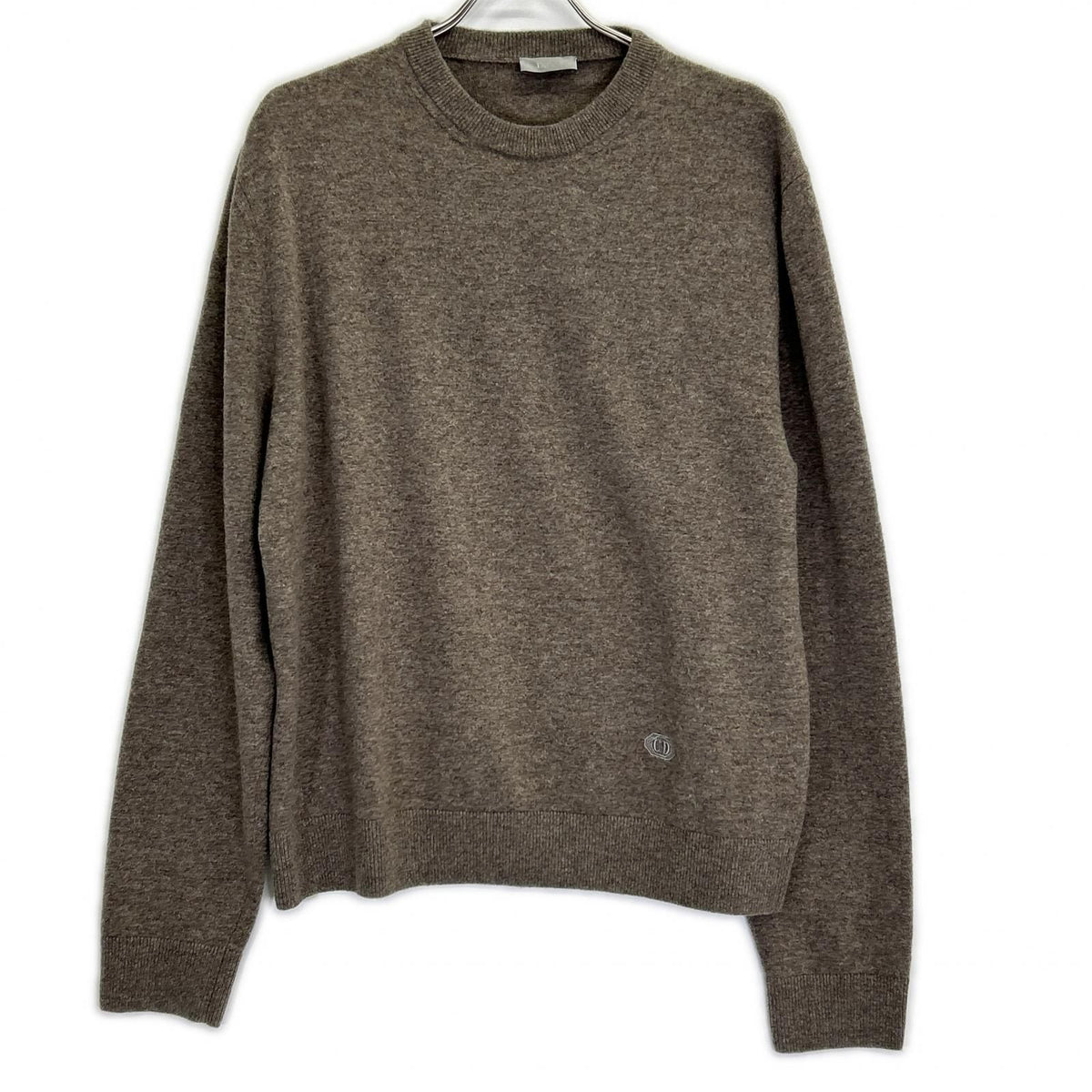 Dior Wool Cashmere CD Logo Embroidery Box Crew Neck Knit Sweater