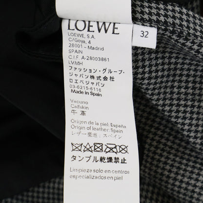 Loewe Gray Wool Houndstooth Pattern Belt Collarless Jacket 32 — view 7