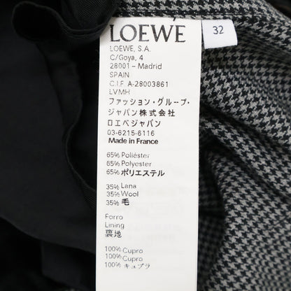 Loewe Gray Wool Houndstooth Pattern Belt Collarless Jacket 32 — view 5