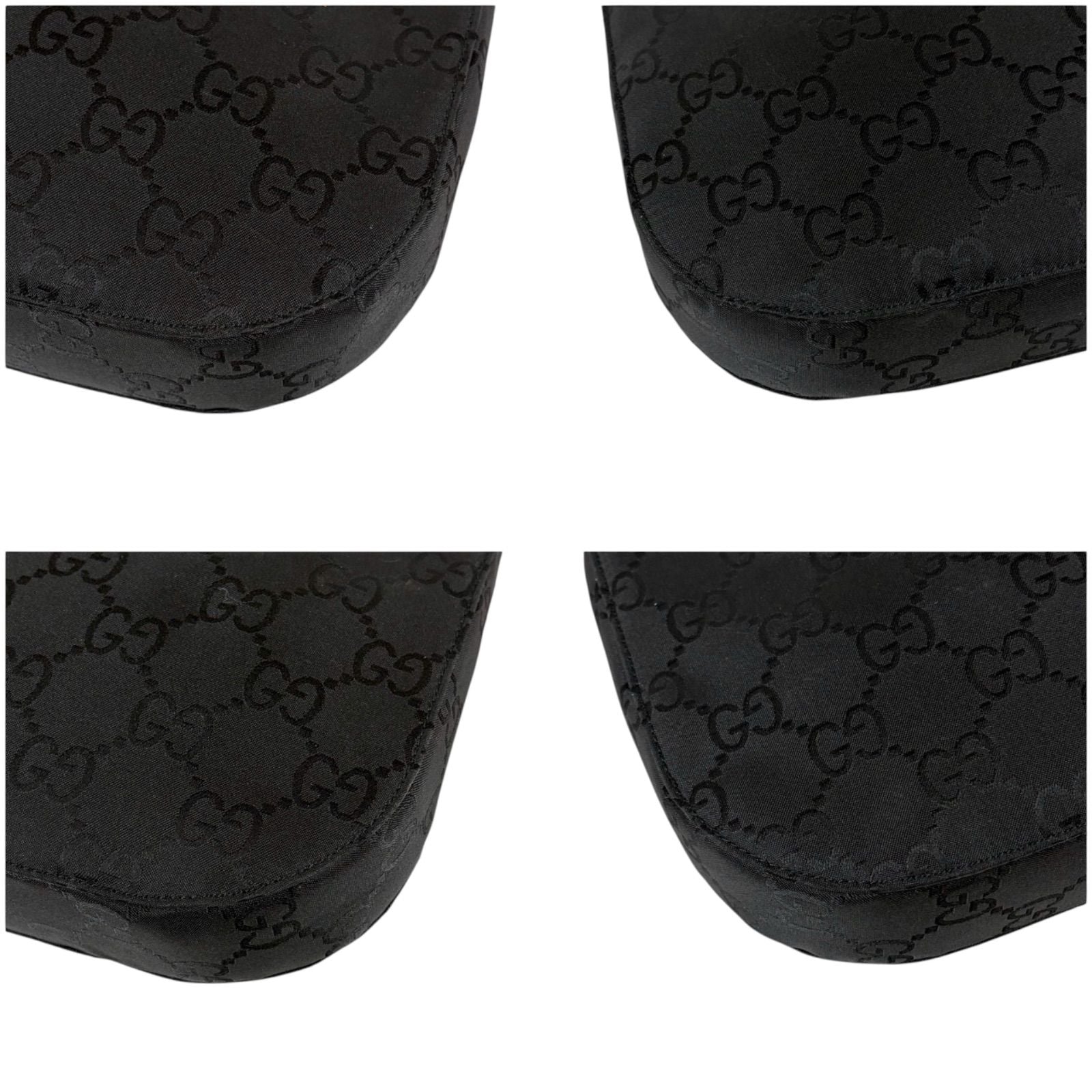 Gucci GG Canvas Shoulder Bag Hobo Nylon Black — view 5