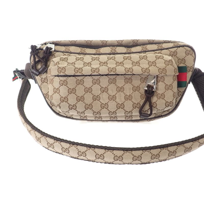Gucci GG Small Cross Belt Bag Canvas Beige