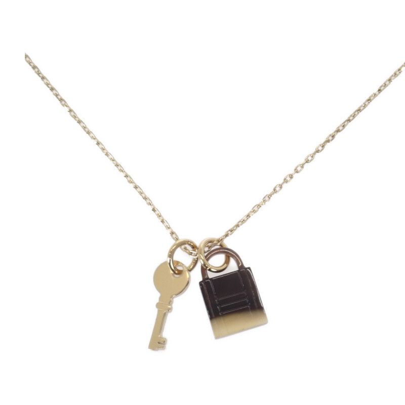 Hermes Amulette Padlock PM Necklace Metal Buffalo Horn Gold