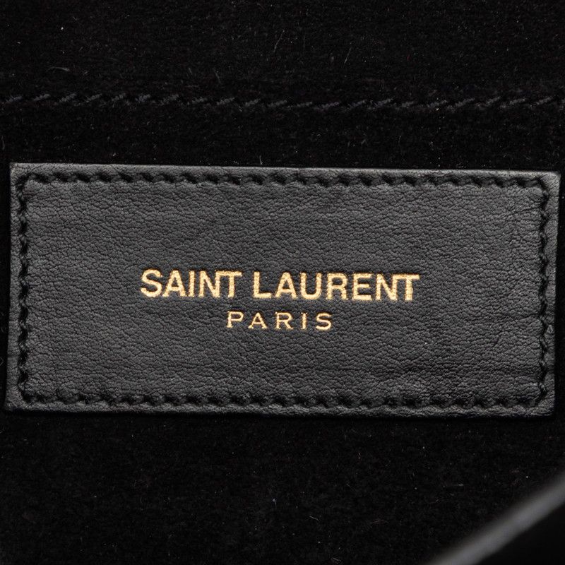 Saint Laurent Line Chain Shoulder Bag Black Leather — view 5