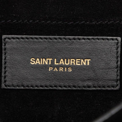 Saint Laurent Line Chain Shoulder Bag Black Leather — view 5