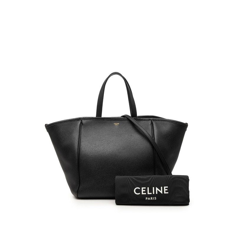 Celine Small Fold Cover 2-Way Shoulder Bag Black Leather — view 7
