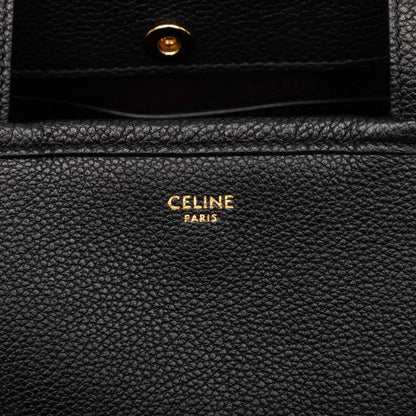 Celine Small Fold Cover 2-Way Shoulder Bag Black Leather — view 5