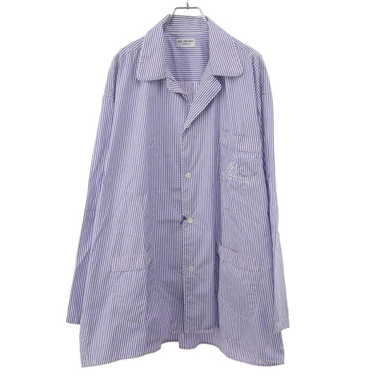 Balenciaga Homewear Striped Pajama Shirt Blue 44