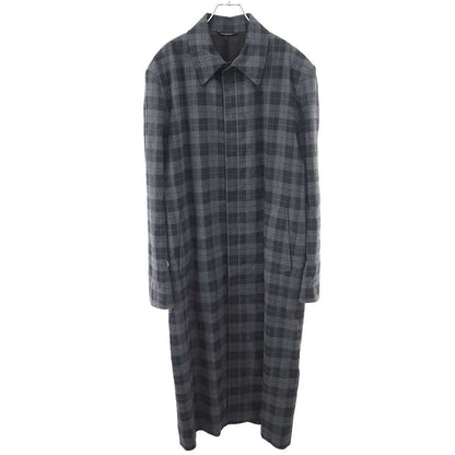 Balenciaga Check Long Coat Black Gray 46